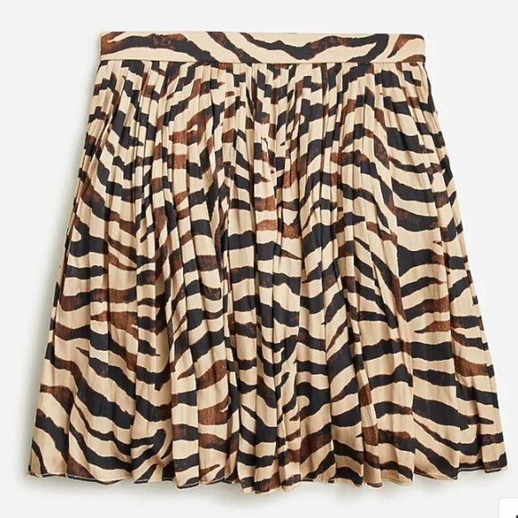 J.Crew Women’s Featherweight satin mini skirt in zebra stripe - Size 6 - Picture 1 of 11